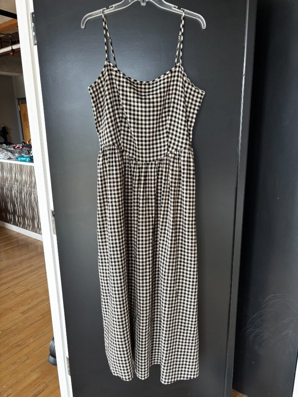 Gap Linen Gingham Midi Dress